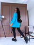 Basket blue, ONE SIZE jacket with gathered sleeves